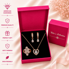 Rose Gold Pendant, Earrings & Ring Gift Set for Women