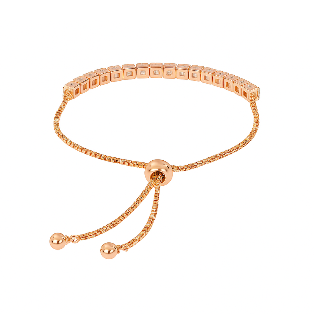 Trendy Tennis Adjustable Bracelet With American Diamond For Women & Girls | Anti- Tarnish | Anti- Allergy |Daily Wear ( Pink)