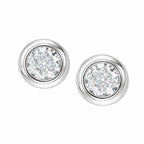 Daily Wear / Office Wear Silver Plated White Zircon Stone Stud Earrings For Girls and Women