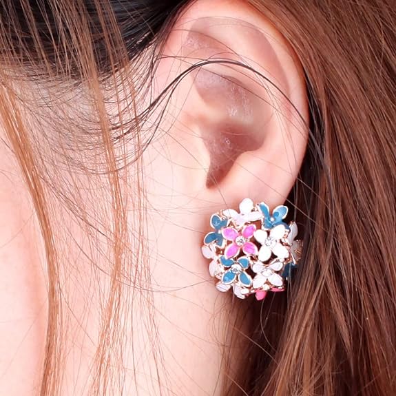 Floral bloom stud earrings