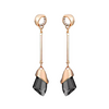 Fashion Geometric Grey Crystal Long Water Drop Earrings Jewellery for Women & Girls