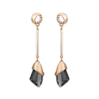 Fashion Geometric Grey Crystal Long Water Drop Earrings Jewellery for Women & Girls