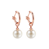 New Fashion High Quality 10mm Rose Gold with White Round Imitation Pearl Earrings