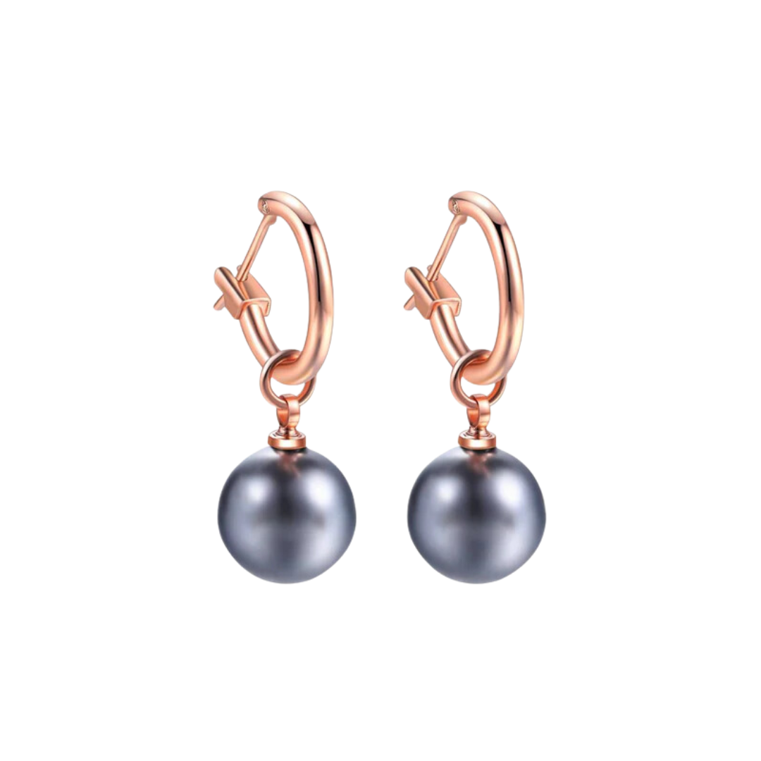 Black Elegant Pearl Drop Earrings