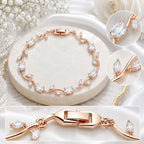 Rose Gold Plated Tulip Floral Bracelet | Bracelet Size :2.4-2.6 |