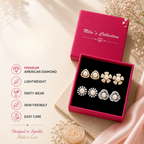 Rose Gold And Silver Plated Earrings Set