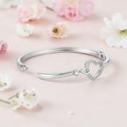 Silver Heart Kada Bracelet