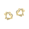 Multi Tone| Heart Shape Stud Earrings for Women and Girls, CZ Stone