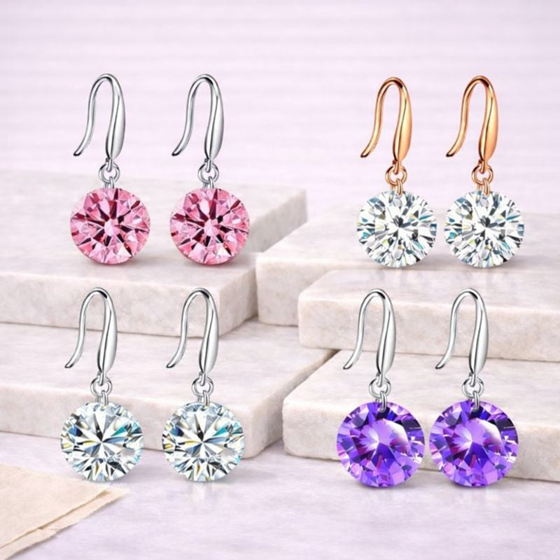 Daily Essentials Drop Earrings for Women and Girls| Value Set of CZ Drop Earrings
