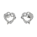 Multi Tone| Heart Shape Stud Earrings for Women and Girls, CZ Stone