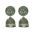 Nilu's Collection Ethnic Oxidised Jhumka Earring, Long Hangings Traditional Alloy Jhumki Earrings for Women & Girls