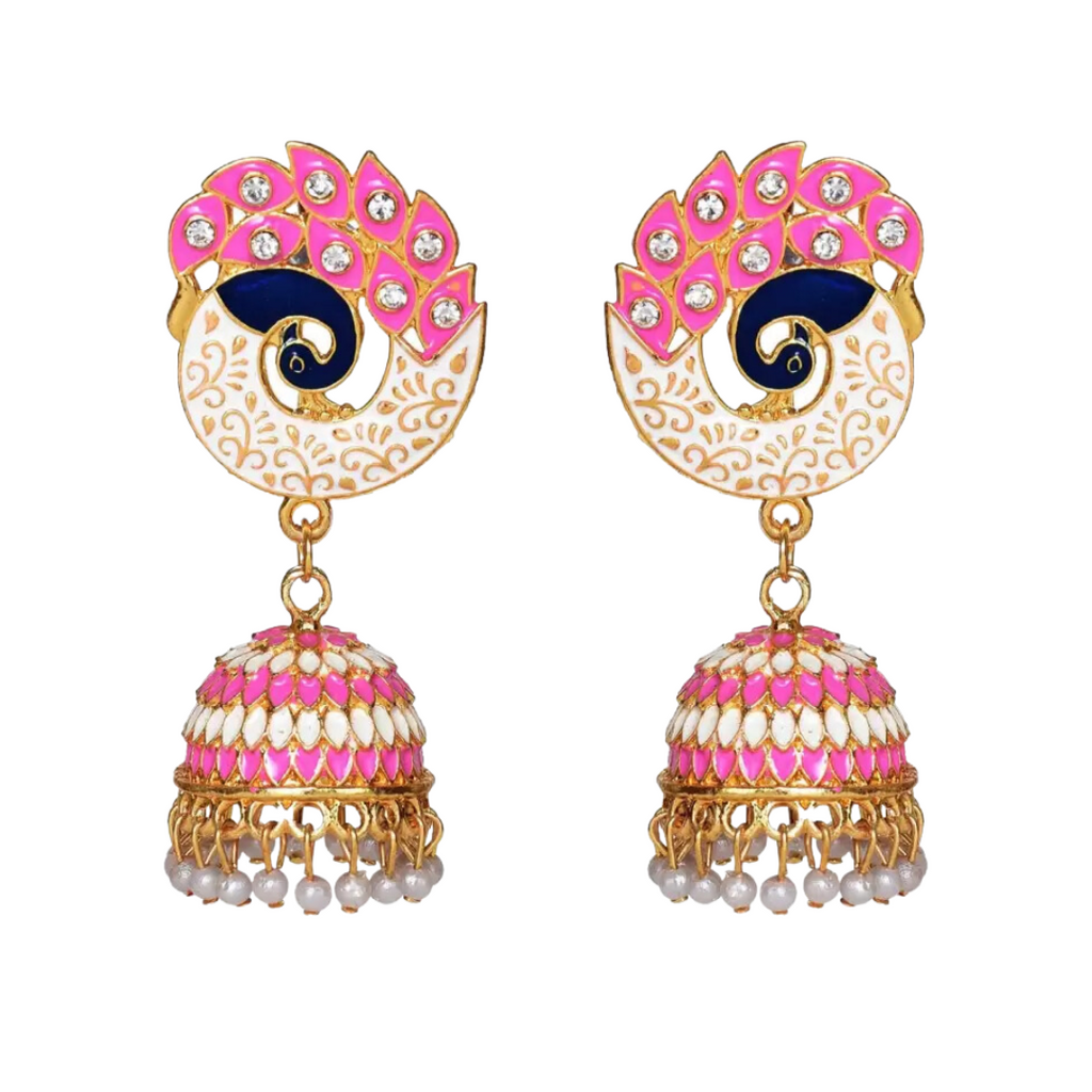 Party & Wedding Collection Peacock Shape Jhumka Earrings for Women and Girls