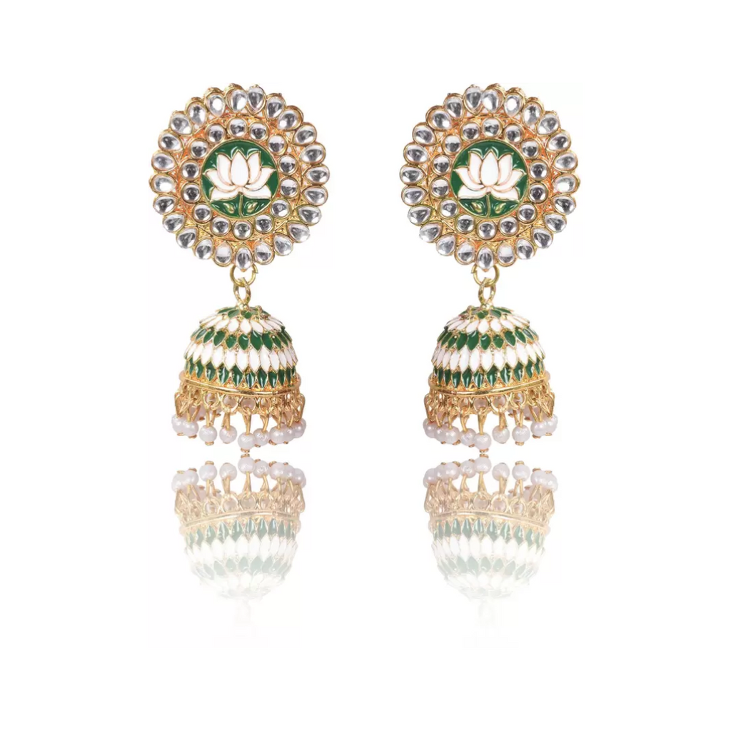 Lotus Pearl Beads Jhumka