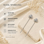 Silver Sui Dhaga Long Drop Earrings For Women