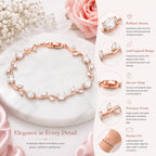 Rose Gold Plated Tulip Floral Bracelet | Bracelet Size :2.4-2.6 |