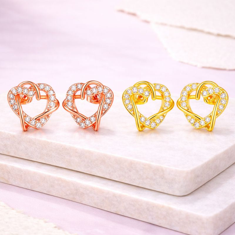 Multi Tone Set| Value Set Heart Shape Stud Earrings Combo Set for Women & Girls