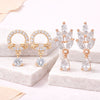 Rose Gold Plated Comb Earrings With American Diamond