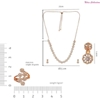 Gift Rose Gold Plated American Diamond Necklace Set with Earrings & Ring for Women & girls