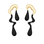 Abstract Drip Design Earrings in Black gold Trendy and Modern Look | gift for her,gifts for womens & gilrls