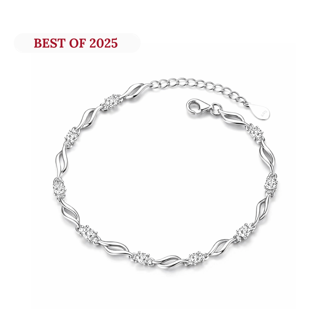 Trendy Sterling Silver Stone Studded Bracelet for Girls