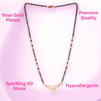 American Diamond Rose Gold Plated Designer Mangalsutra for Girls and Women (With Chain)