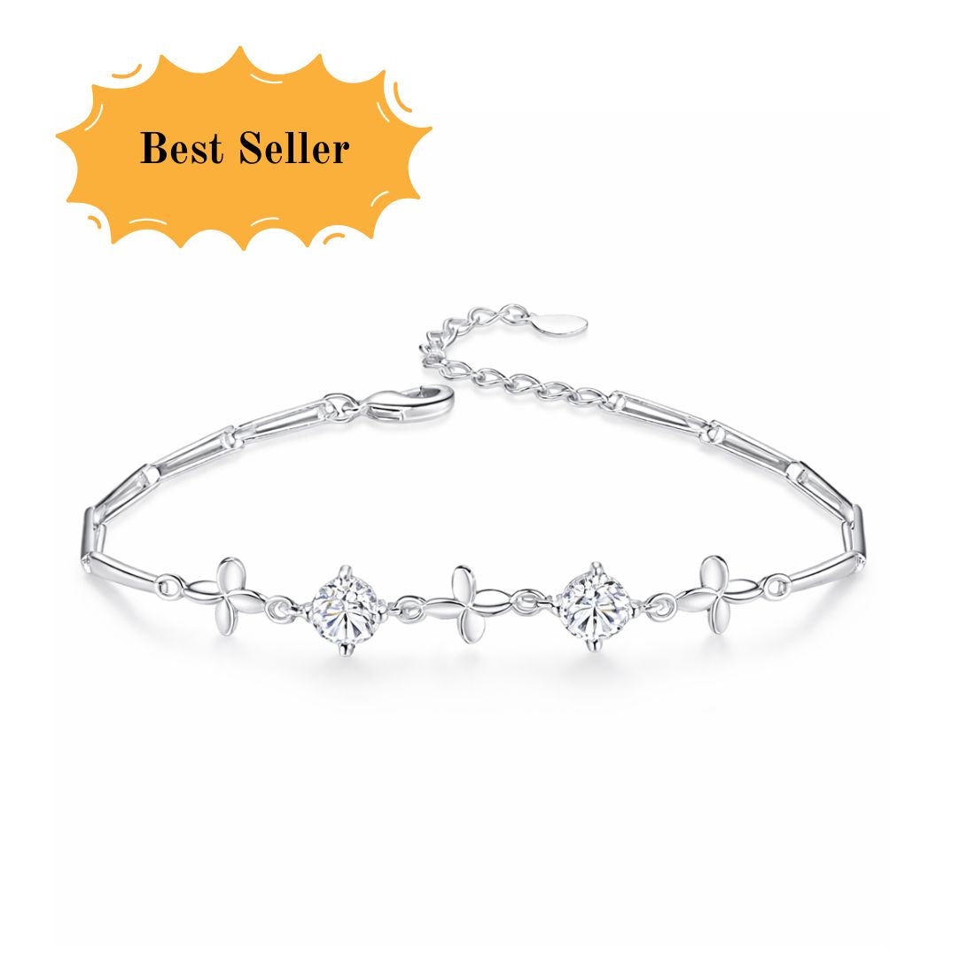 Silver Plated Clover Bracelet