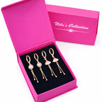 Gift Rose Gold Plated  Earrings Set With American Diamond For Women And Girls