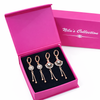 Gift Rose Gold Plated Drop Earrings Set With American Diamond For Women And Girls