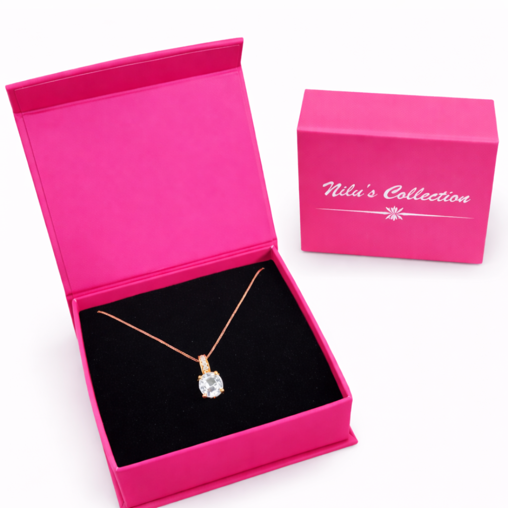 Gift Rose Gold Plated Pendent With Earrings For Wimen And Girls| Valentine Gift