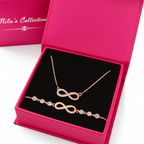 Gift Rose Gold Plated Necklace With Bracelet