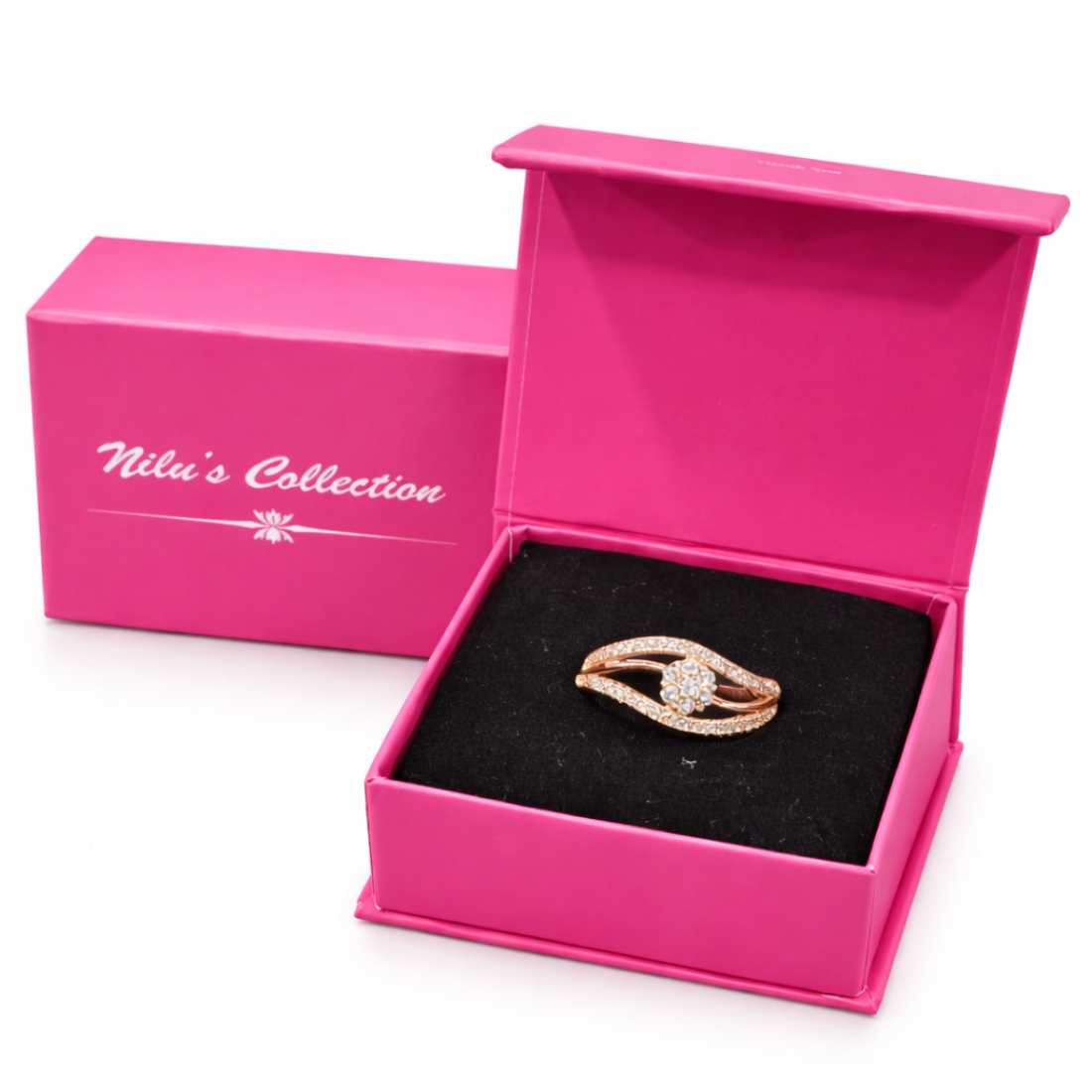 Gift Rose Gold Plated Pendant With Earrings And Finger Ring For Women And Girls| Valentine Gift