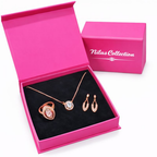 Gift Rose Gold Plated Pendant With Earrings and Ring For Women And Girls| Valentine Gift