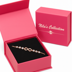 Gift Rose Gold Plated Infinity & Heart Shape Bracelet for Women & Girls