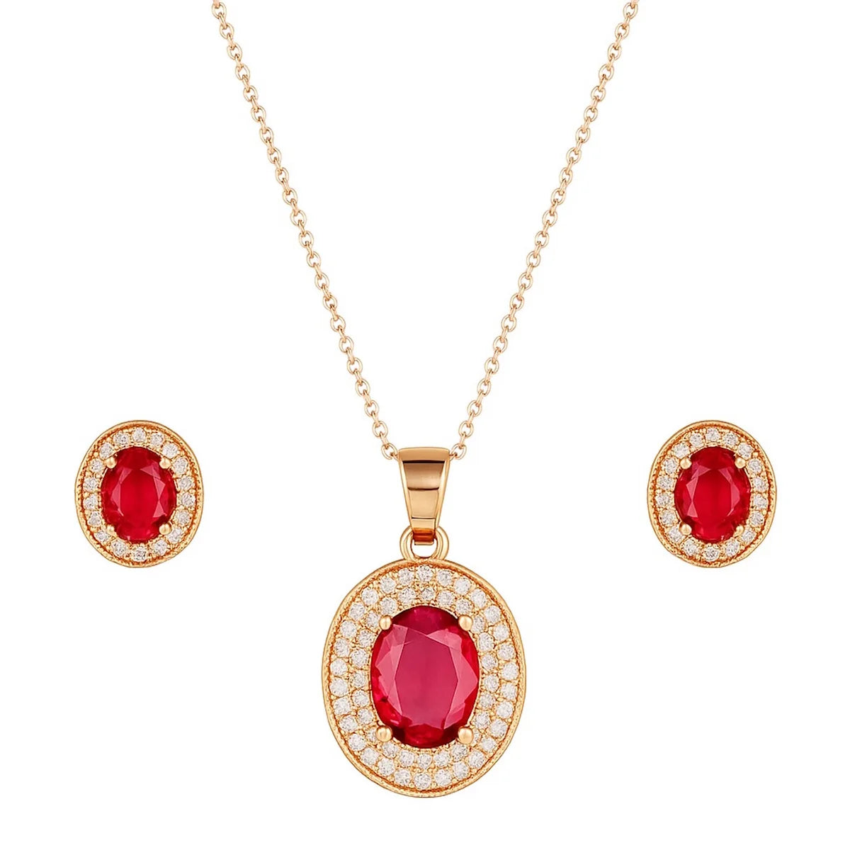 solitaire pendant set