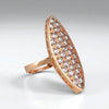 Rose Gold Plated Studded with American Diamond Wedding/Anniversary Ring for Women (Adjustable)