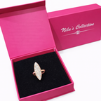 Gift Rose Gold Plated Necklace Set With Adjustable Finger Ring For Women And Girls