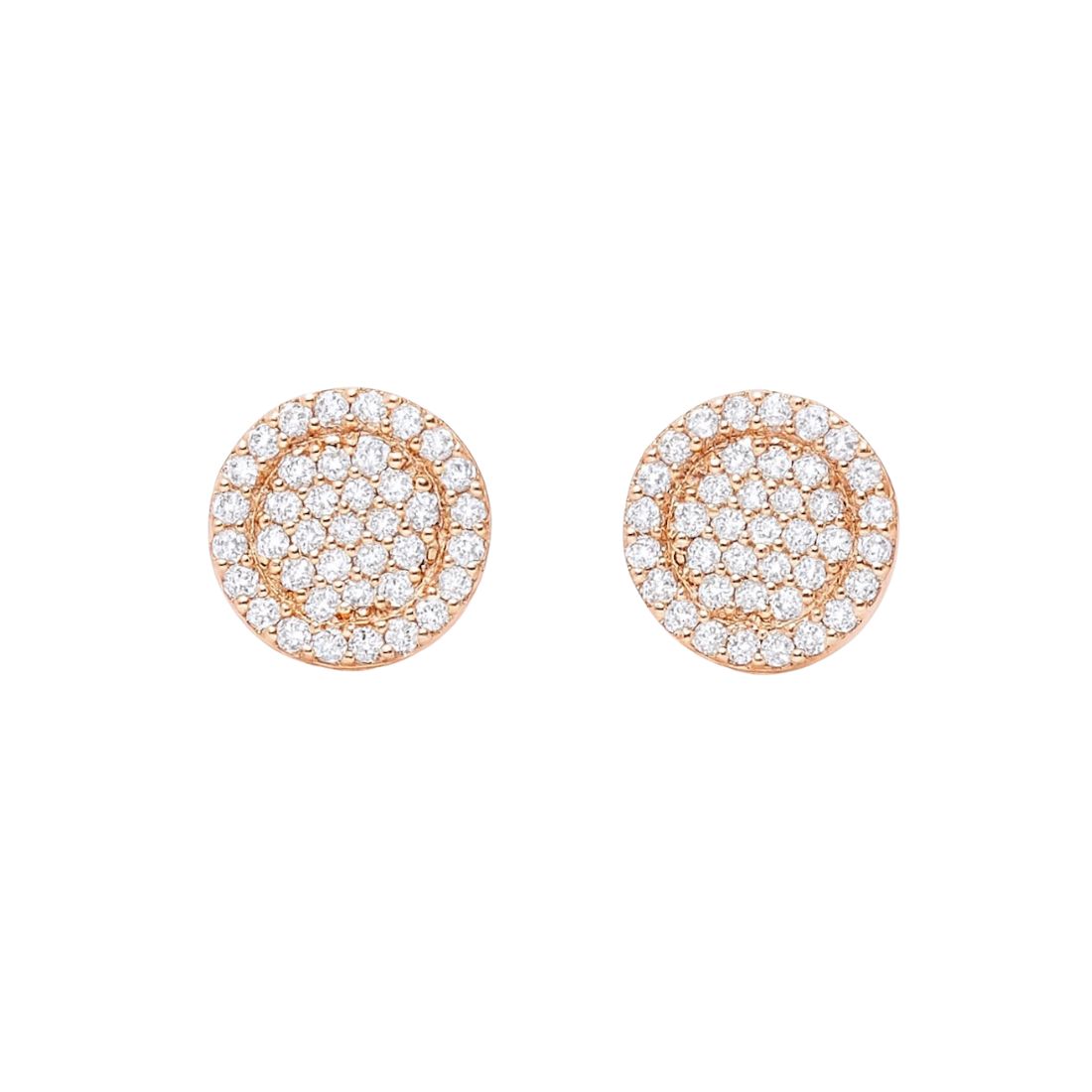 Nilu's Collection Rose Gold Plated American Diamond Stud Earrings for Women & Girls | Sparkle Studs | Office Wear | Anti- Tranish