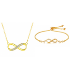 Infinity Love Necklace & Bracelet Value Set for Girls|Anti Allergy| Anti Tarnish| Valentine Gift