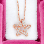 Studded Star Pendant Necklace| Rose Gold Plated Pendant with Chain| Fashion Jewellery for Women