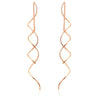 Spiral Threader Earrings for Women, Twisted Spiral Drop Dangle Earrings, Unique Minimal Everyday Earrings (Rose Gold)