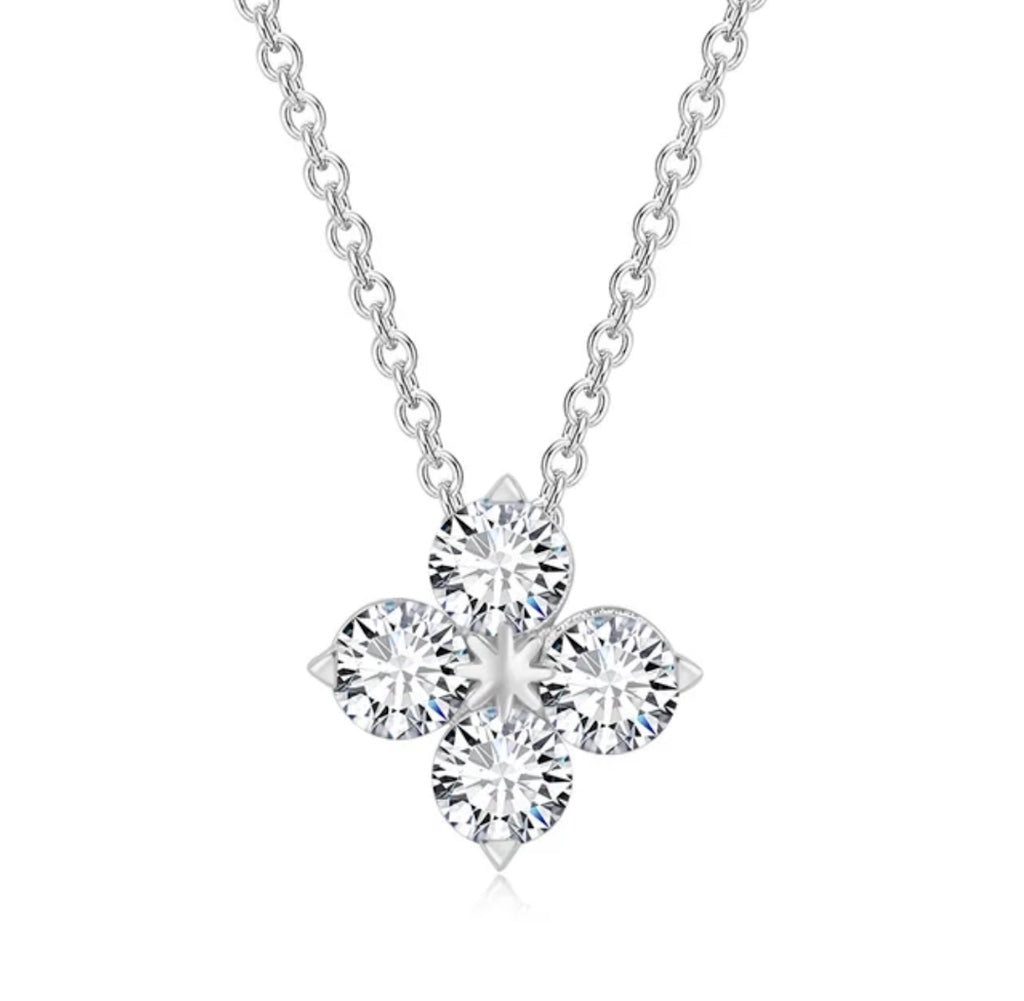 Trendy Silver Plated Floral Drip Pendant