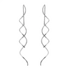 Spiral Threader Earrings for Women, Twisted Spiral Drop Dangle Earrings, Unique Minimal Everyday Earrings (Silver)