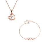 Rose Gold Romantic Floral Jewelry Set