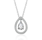 Silver Plated White Cubic Zirconia Studded Pendant for Women with Link Chain, Jewellery Gifts for Women & Girls (Silver)