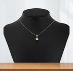 Rose Gold Plated Solitaire Pendant Chain for Women & Girls, Cubic Zircon Pendant Locket (Rose Gold)