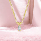 Solitaire Pendant with Gold Plated Chain