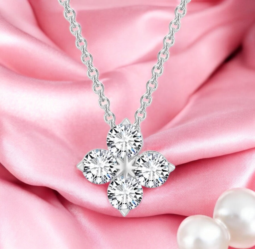 Trendy Silver Plated Floral Drip Pendant