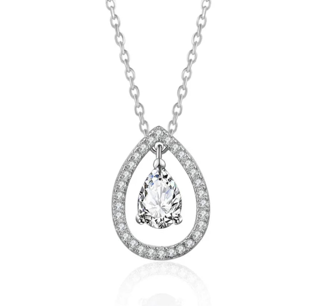 Rose Gold Plated White Cubic Zirconia Studded Pendant for Women