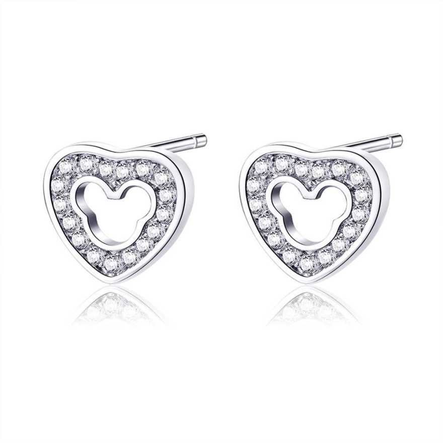 Rose Gold Plated Sparkling Heart Studs