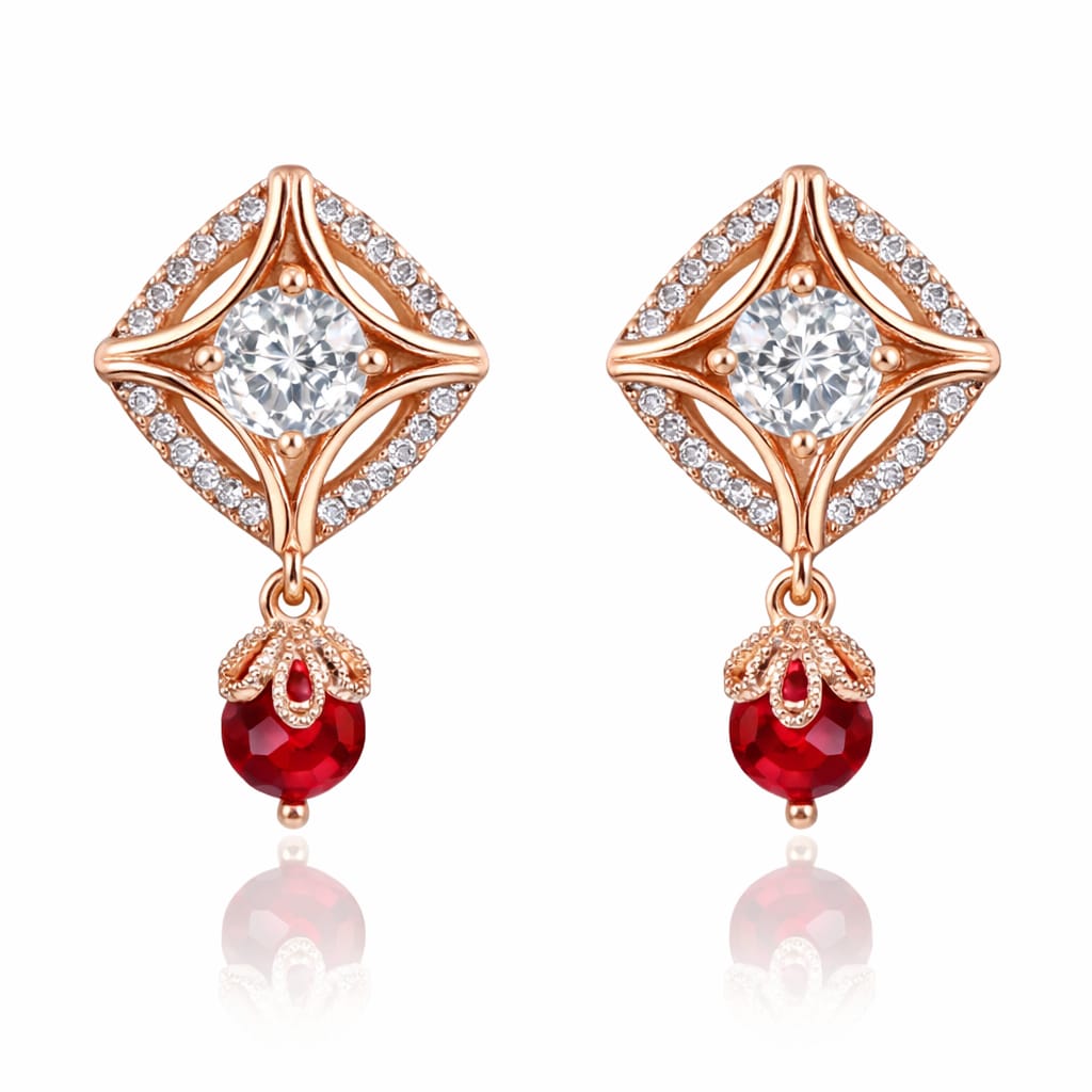 18k Rose Gold PlatedDrop Earrings Women & Girls